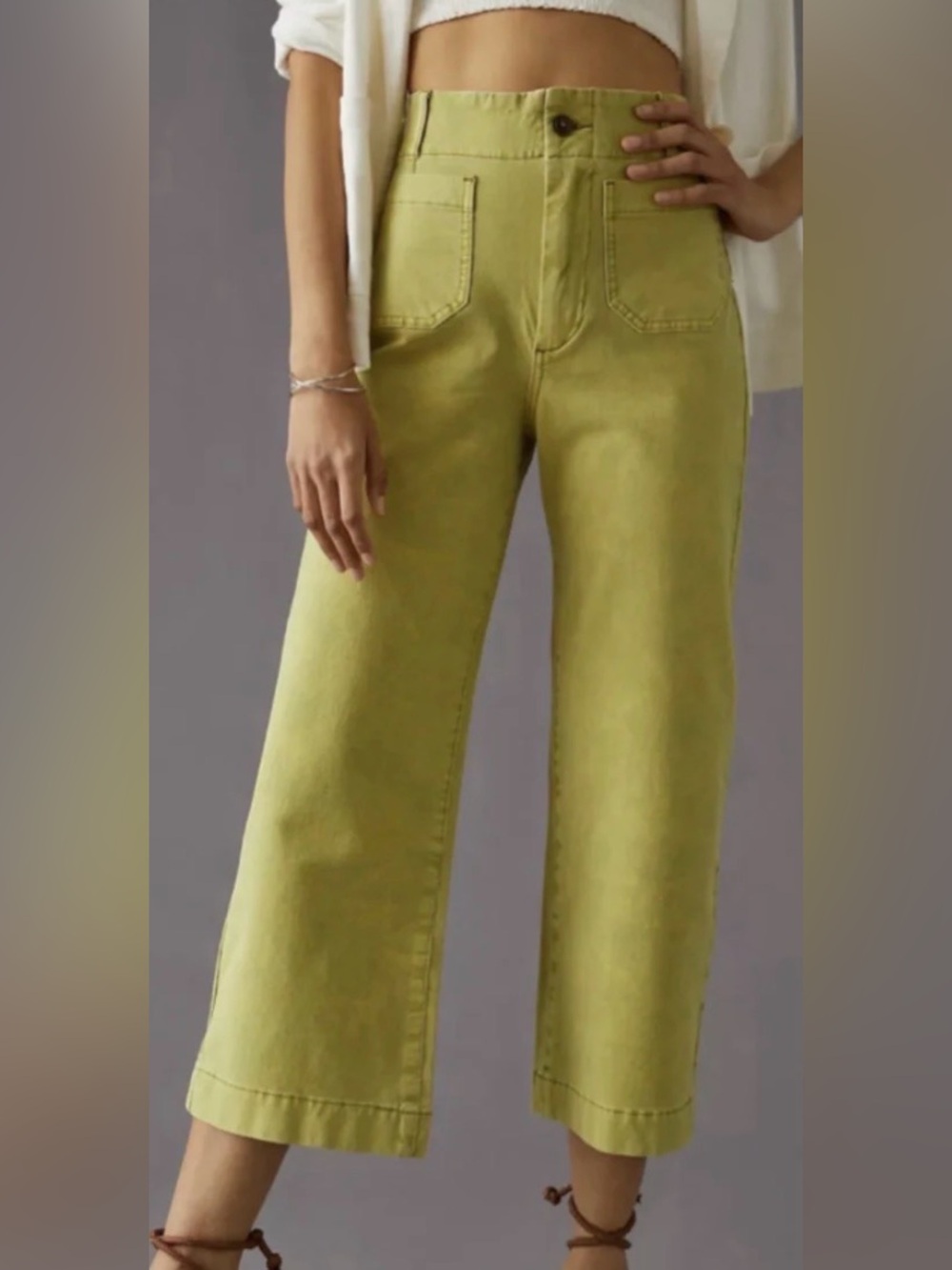 Pilcro The Skipper Olive Green Jeans Size 27 EUC